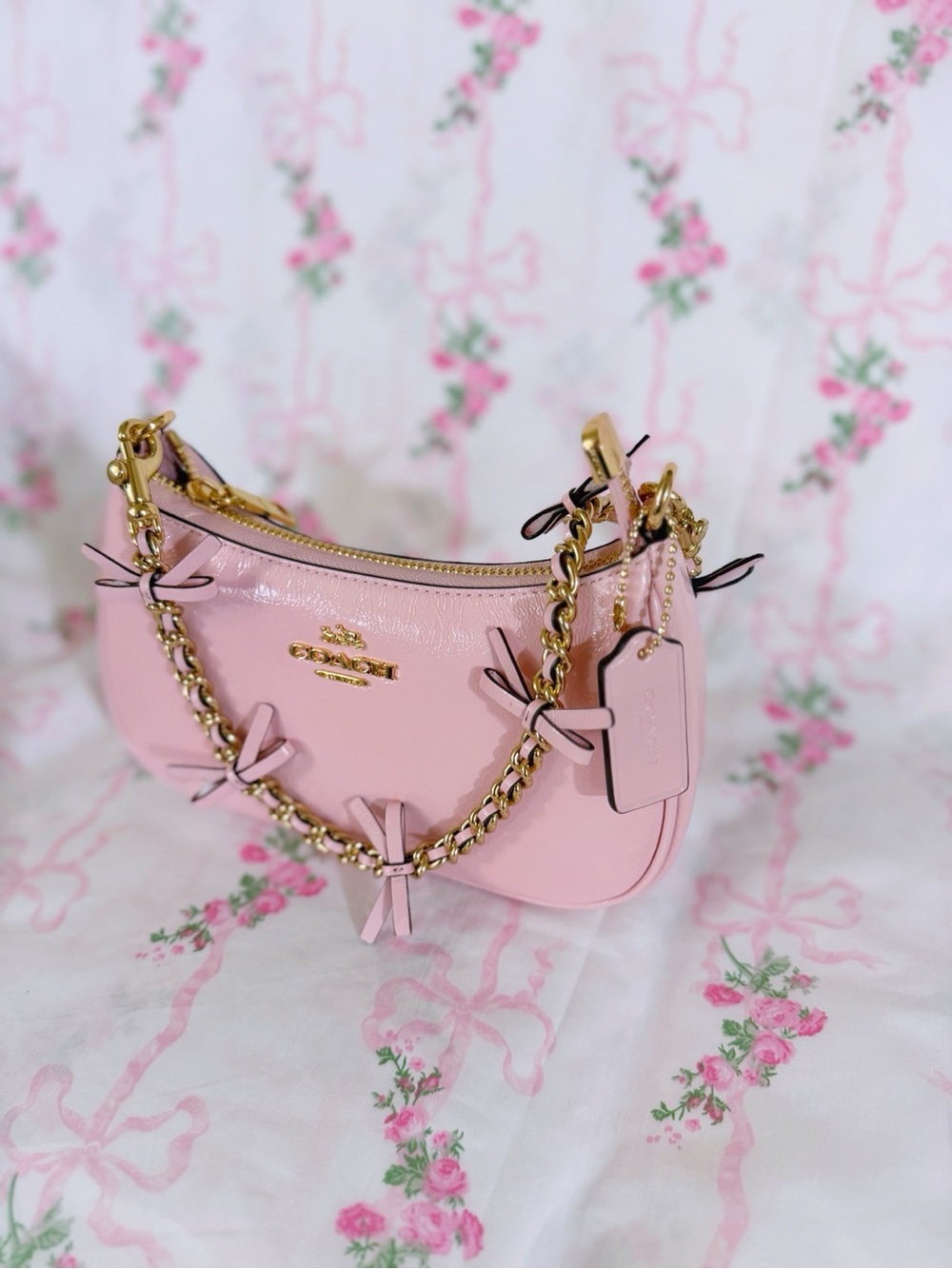 Coach Teri Mini Crossbody Bag With Bows in Soft Pink - Picture 5 of 8